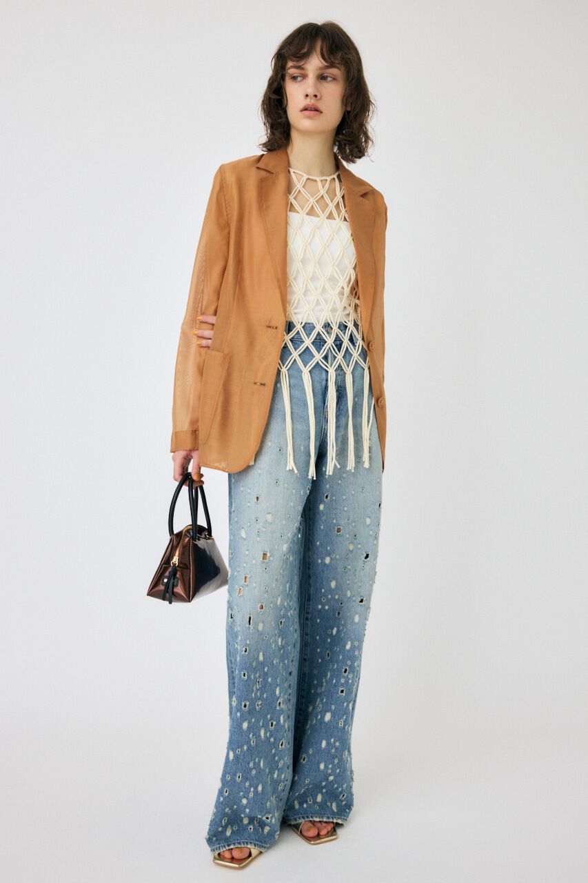 MOUSSY「DESTROYED MIDRISE BAGGY」|デニム|