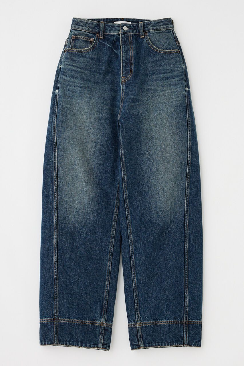 MOUSSY「OVER DYED CURVED バギー」|デニム|