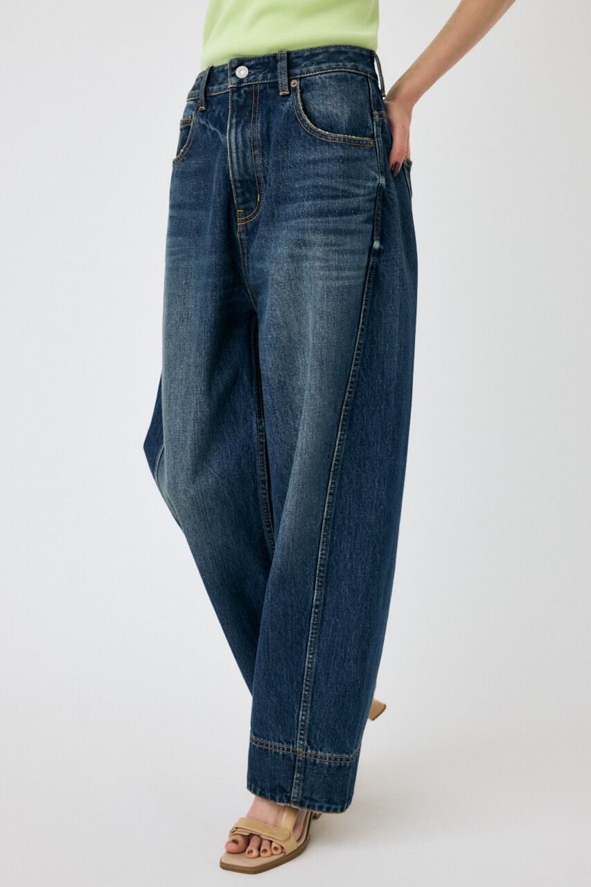 MOUSSY「OVER DYED CURVED バギー」|デニム|