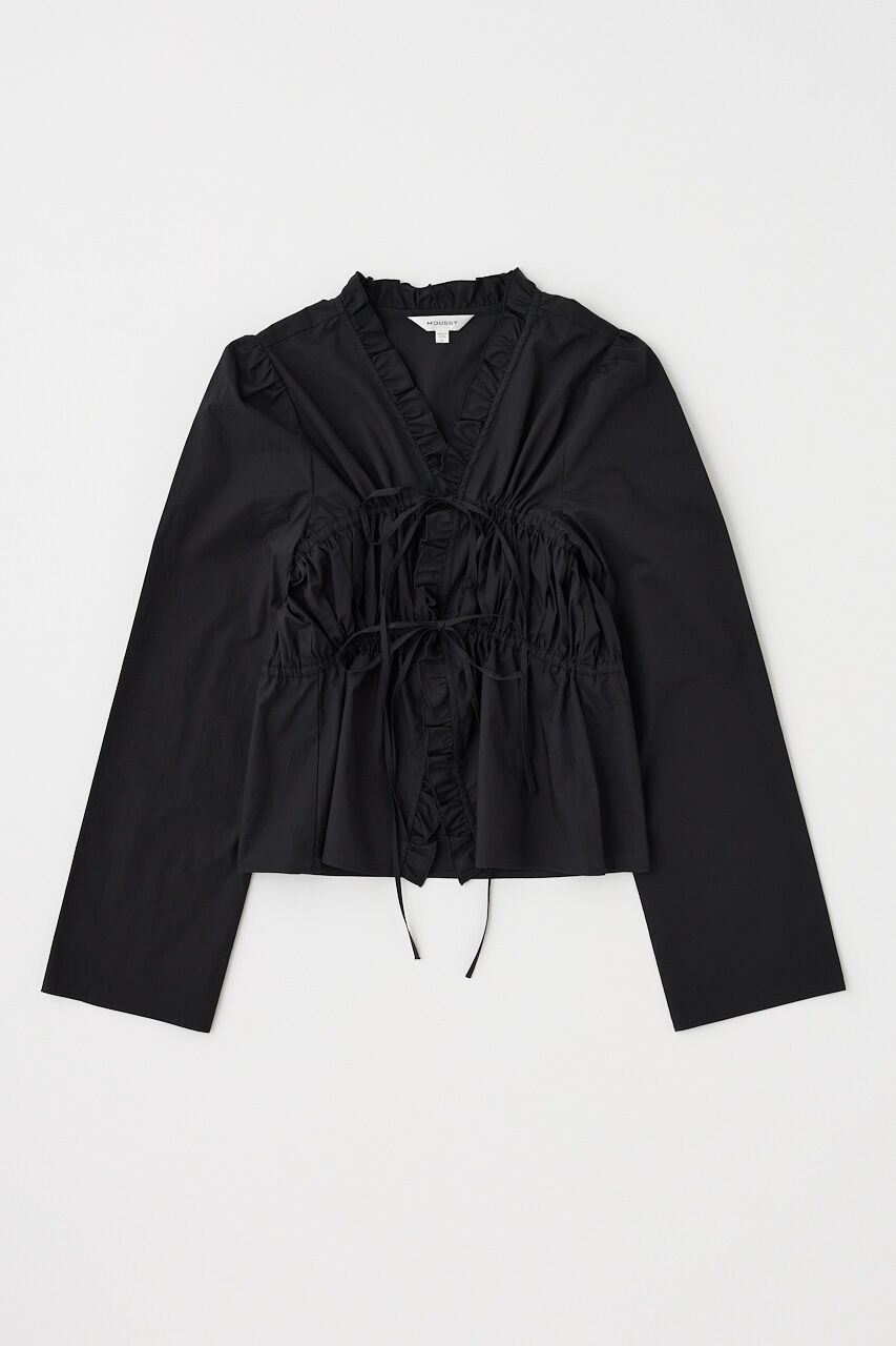 MOUSSY「FRONT RIBBON GATHER ブラウス」|シャツ・ブラウス|