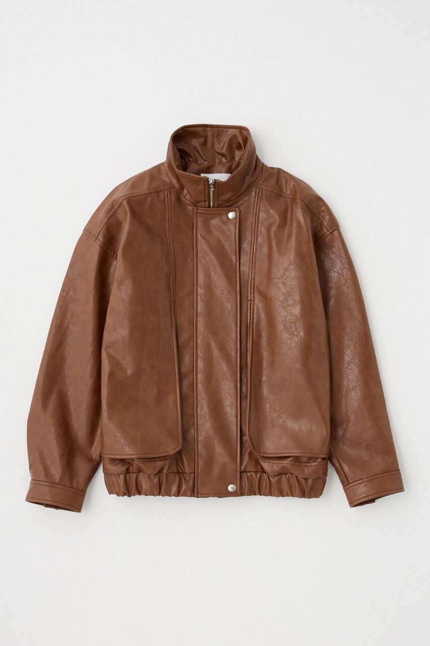 MOUSSY「GLOSSY F/LEATHER ブルゾン」|ブルゾン・スタジャン|