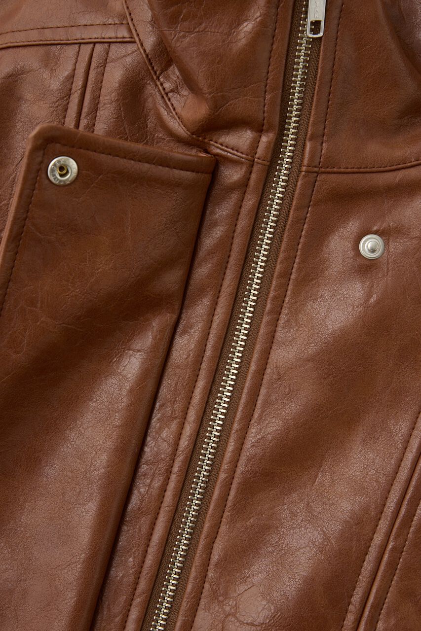 MOUSSY「GLOSSY F/LEATHER ブルゾン」|ブルゾン・スタジャン|