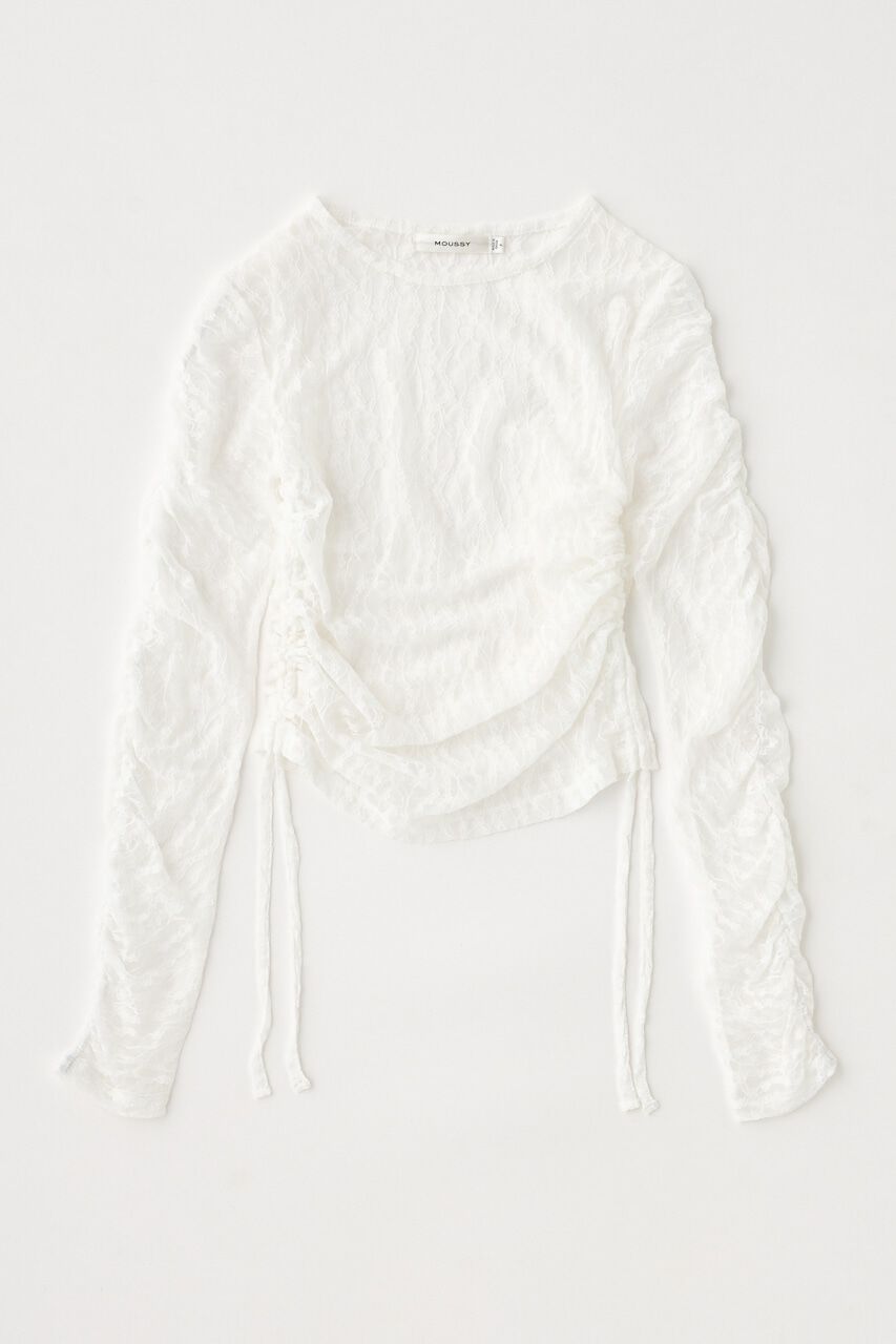 MOUSSY「SHIRRING レーストップス」|Tシャツ・カットソー|O/WHT1