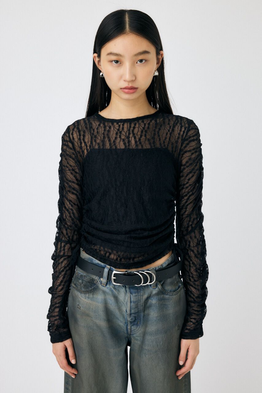 MOUSSY「SHIRRING レーストップス」|Tシャツ・カットソー|