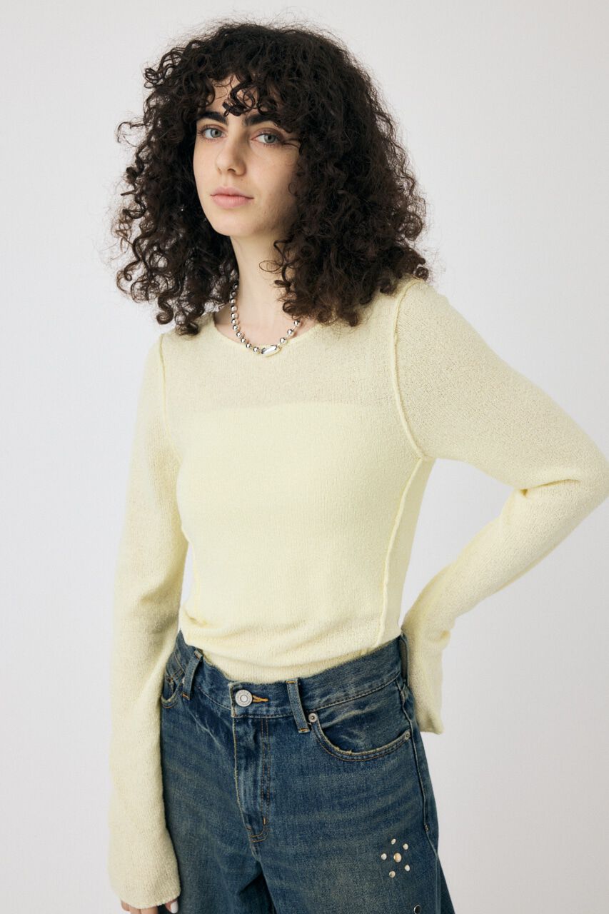 MOUSSY「LOOSE KNIT ロングスリーブTEE」|ニット・セーター|