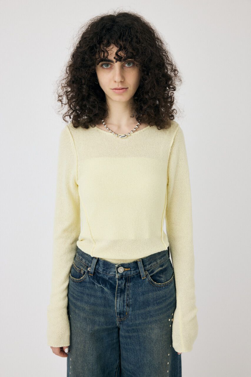 MOUSSY「LOOSE KNIT ロングスリーブTEE」|ニット・セーター|
