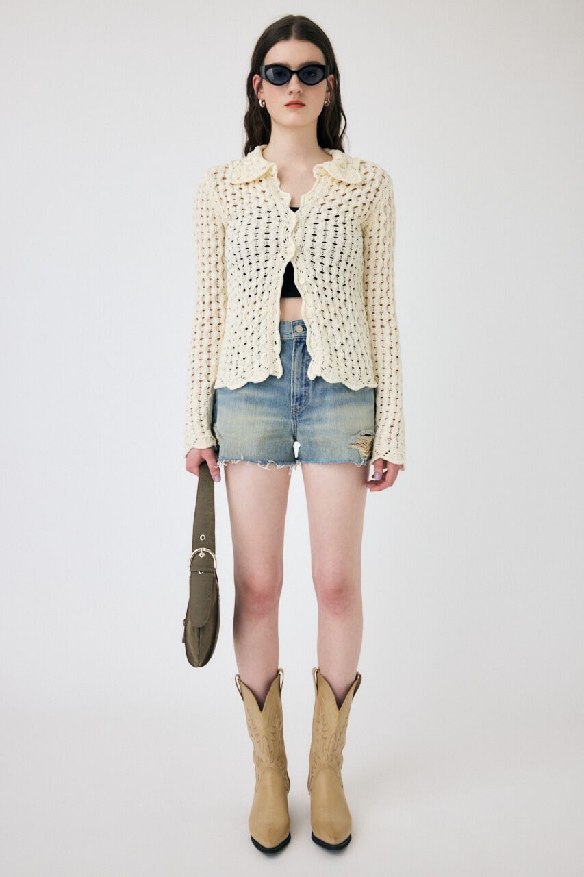 MOUSSY「OPENWORK ニットシャツ」|ニット・セーター|