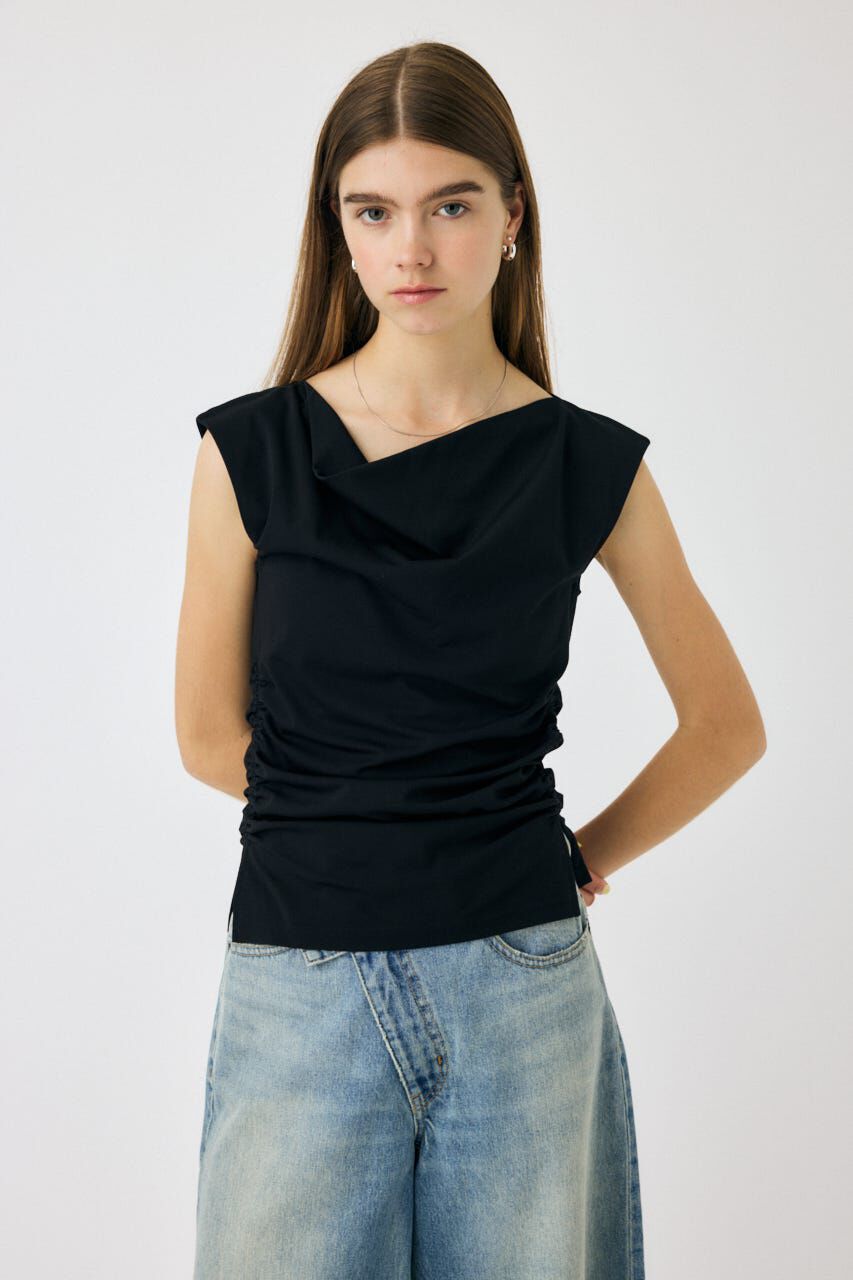 MOUSSY「COWL NECK N/S トップス」|タンクトップ|BLK