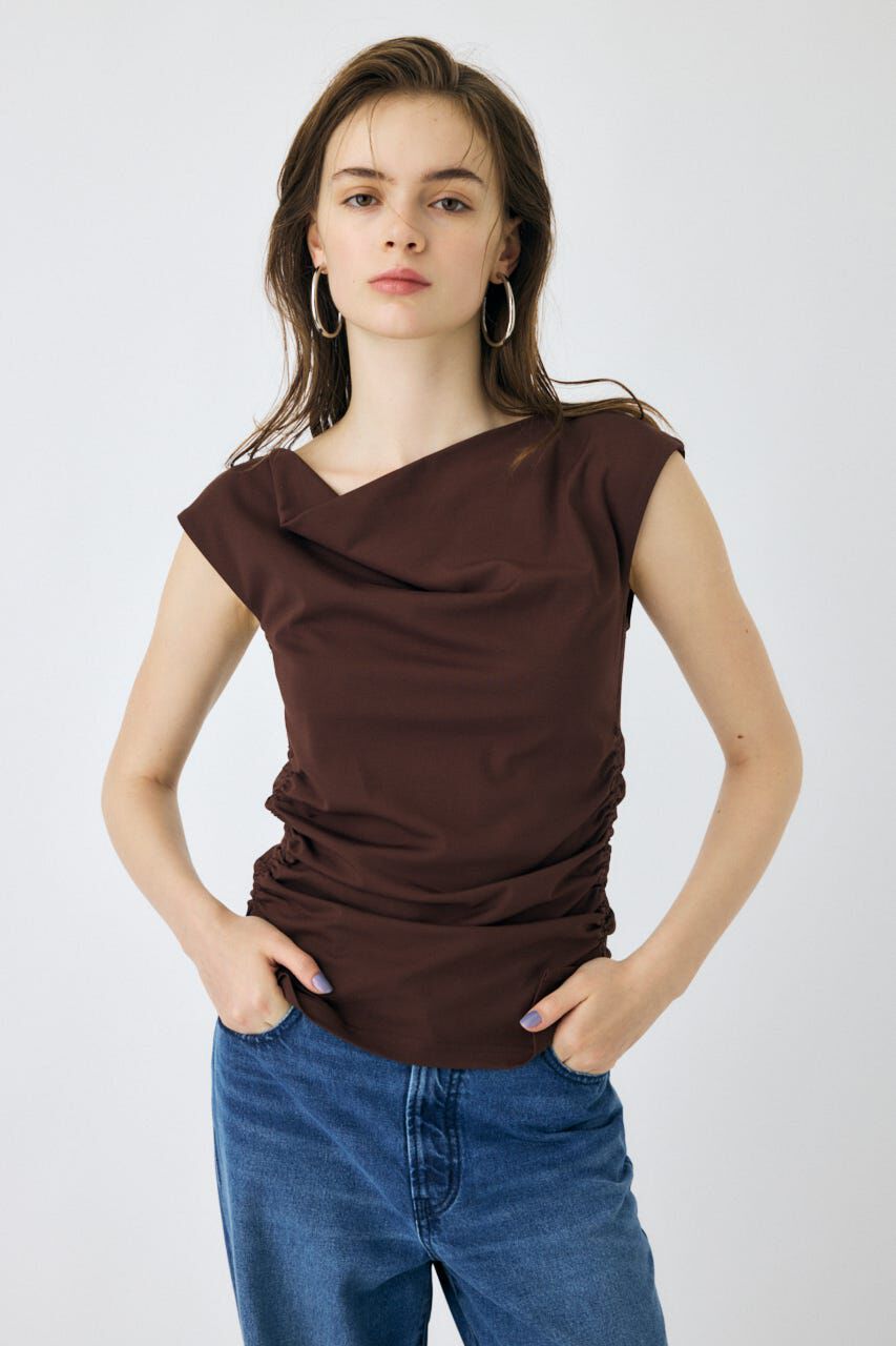 MOUSSY「COWL NECK N/S トップス」|タンクトップ|BRN