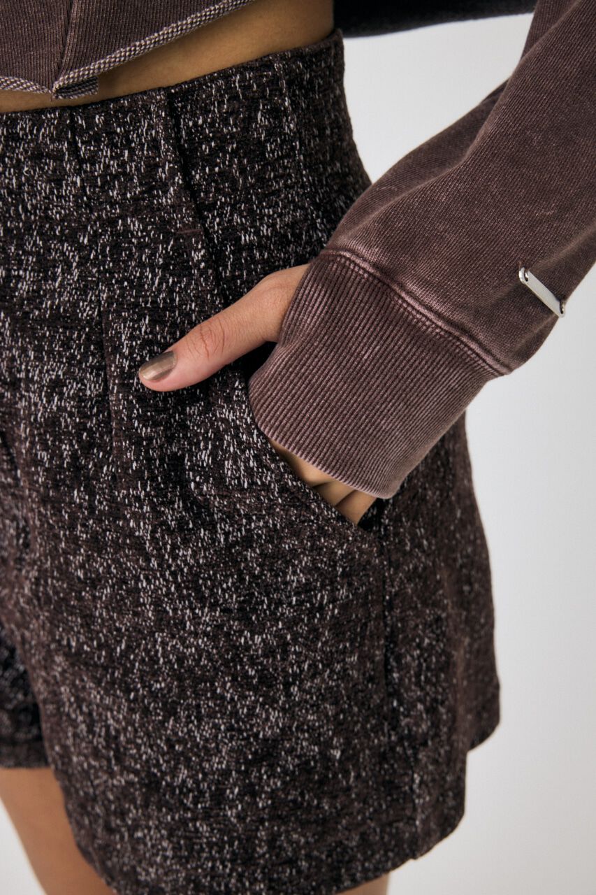 MOUSSY「HW TWEEDY ショーツ」|デニム|