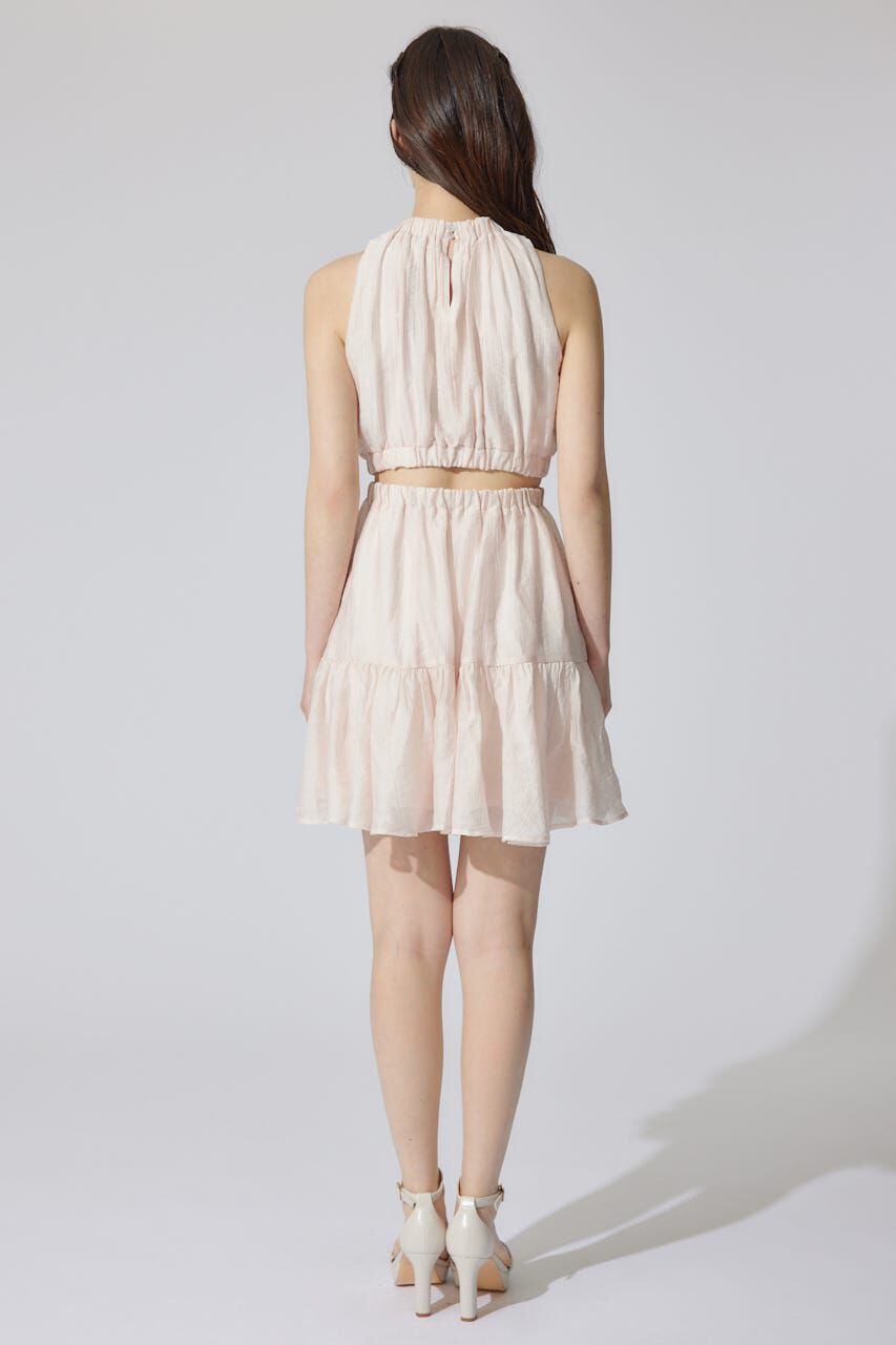 rienda「ホルターネックギャザーミニフレアワンピース」|ワンピース|