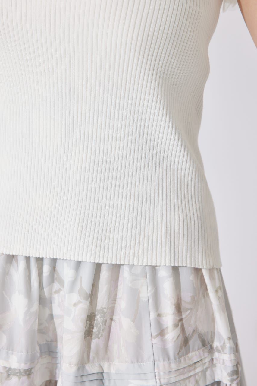 rienda「ショルダーチュールコンビニットトップス」|タンクトップ|