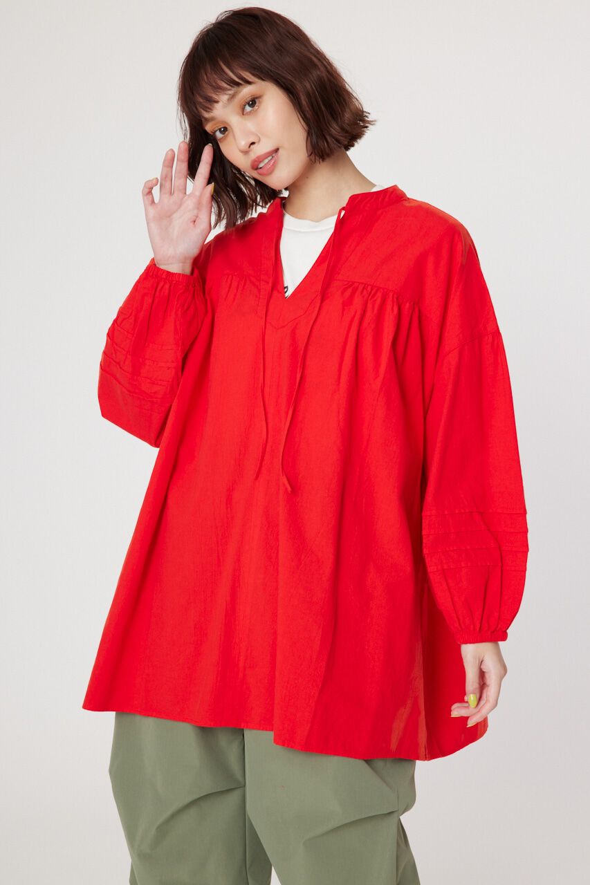 RODEO CROWNS「ボリュームスリーブカフタンチュニック」|シャツ・ブラウス|RED