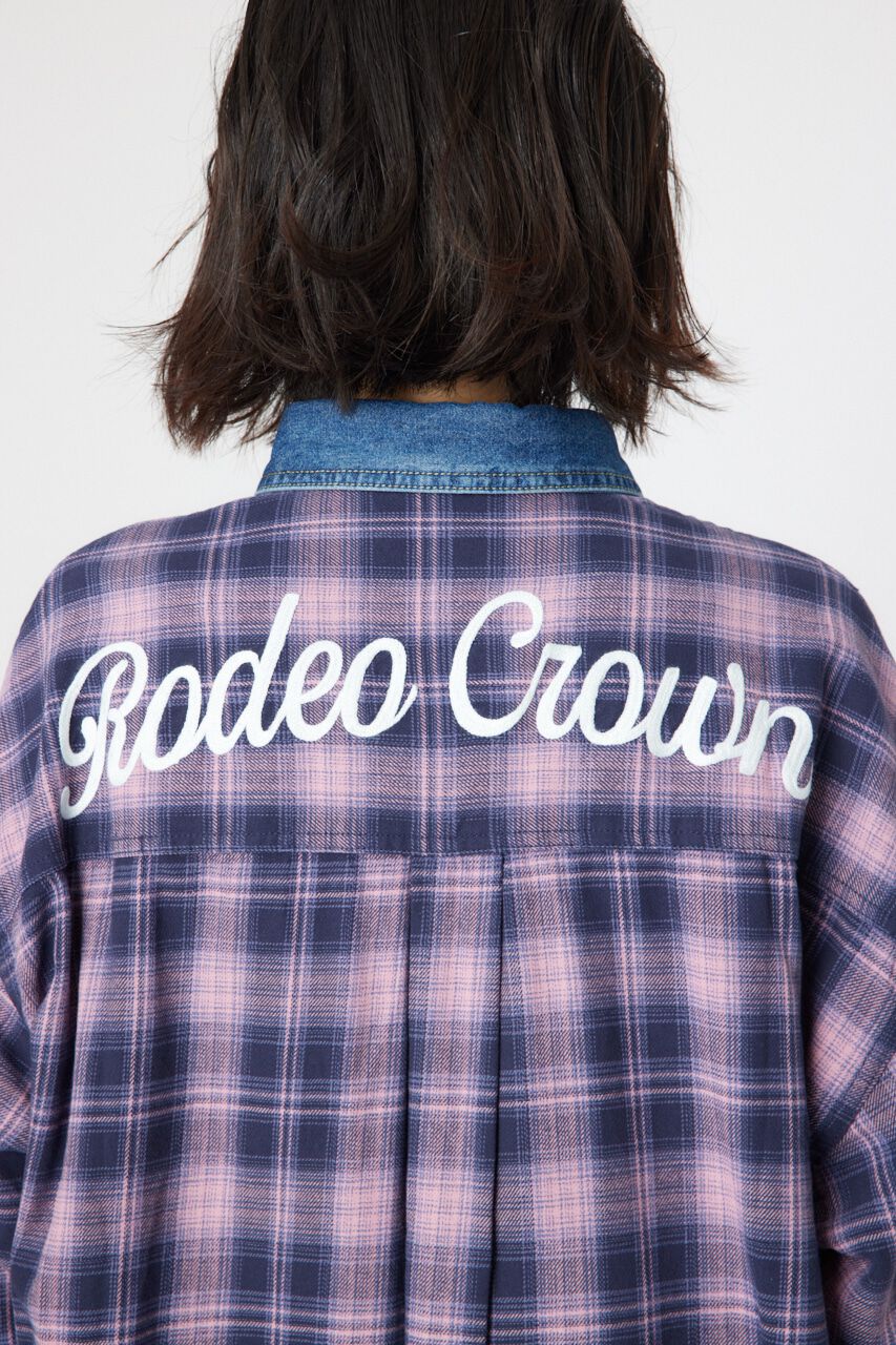 RODEO CROWNS「デニムドッキングチェックシャツ」|シャツ・ブラウス|
