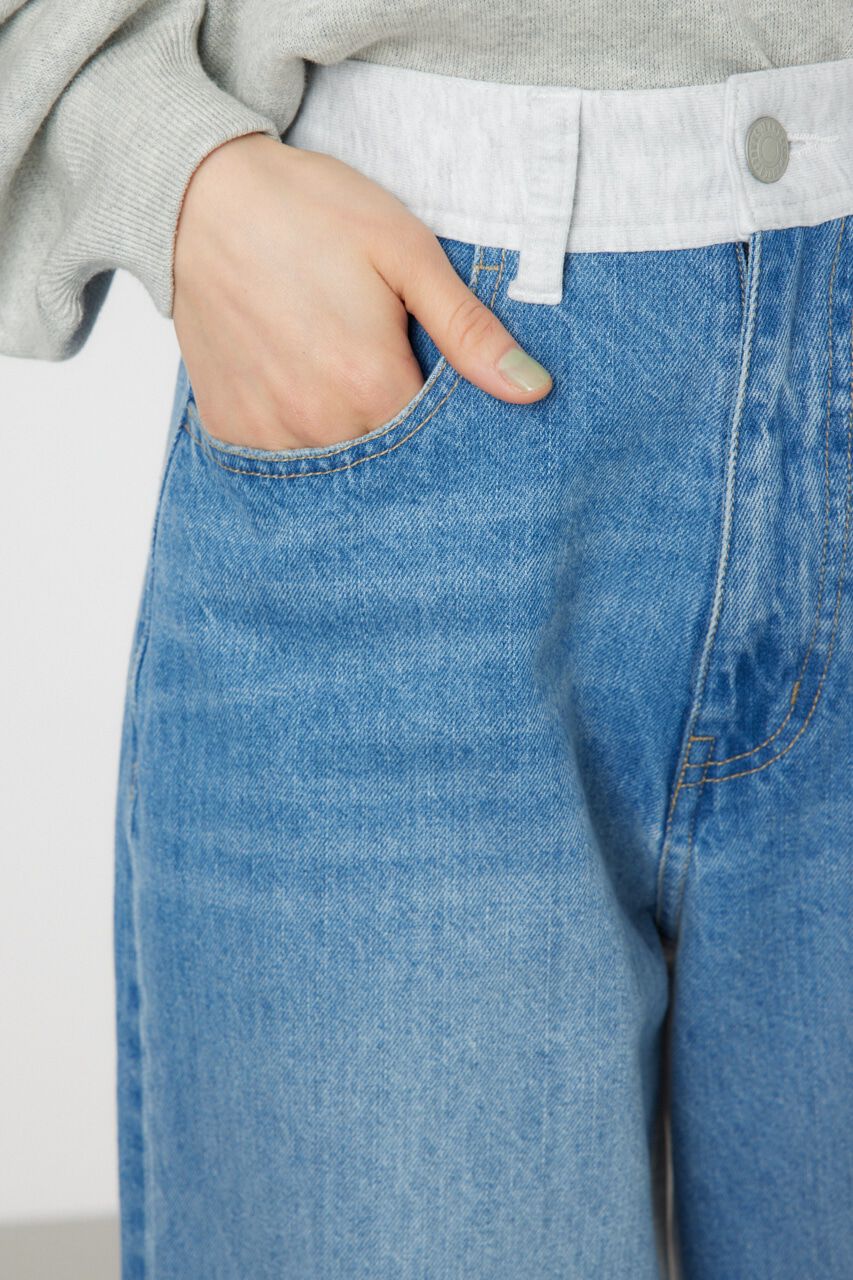 RODEO CROWNS「デニムコンビワイドパンツ」|デニム|