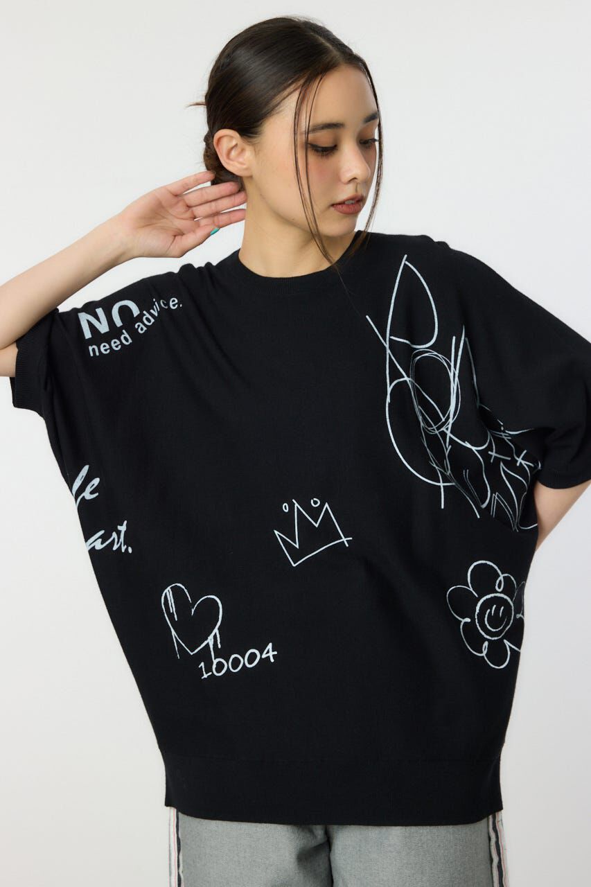 RODEO CROWNS「ラクガキドルマンニット」|ニット・セーター|BLK