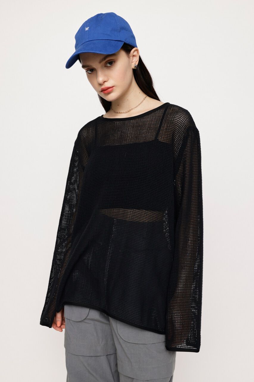 SLY「コットンメッシュロングスリーブトップス 長袖」|シャツ・ブラウス|