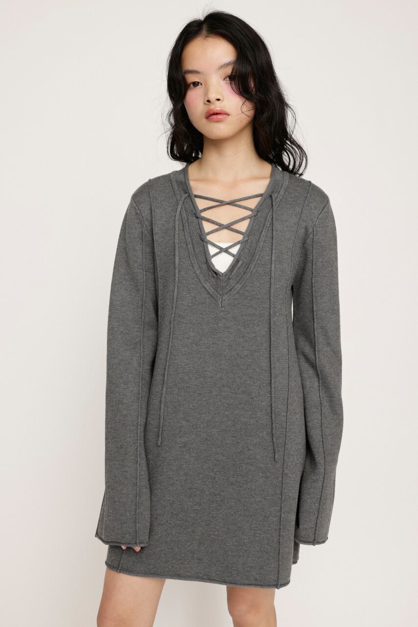 SLY「V／N LACE UP KNIT ワンピース」|ワンピース|