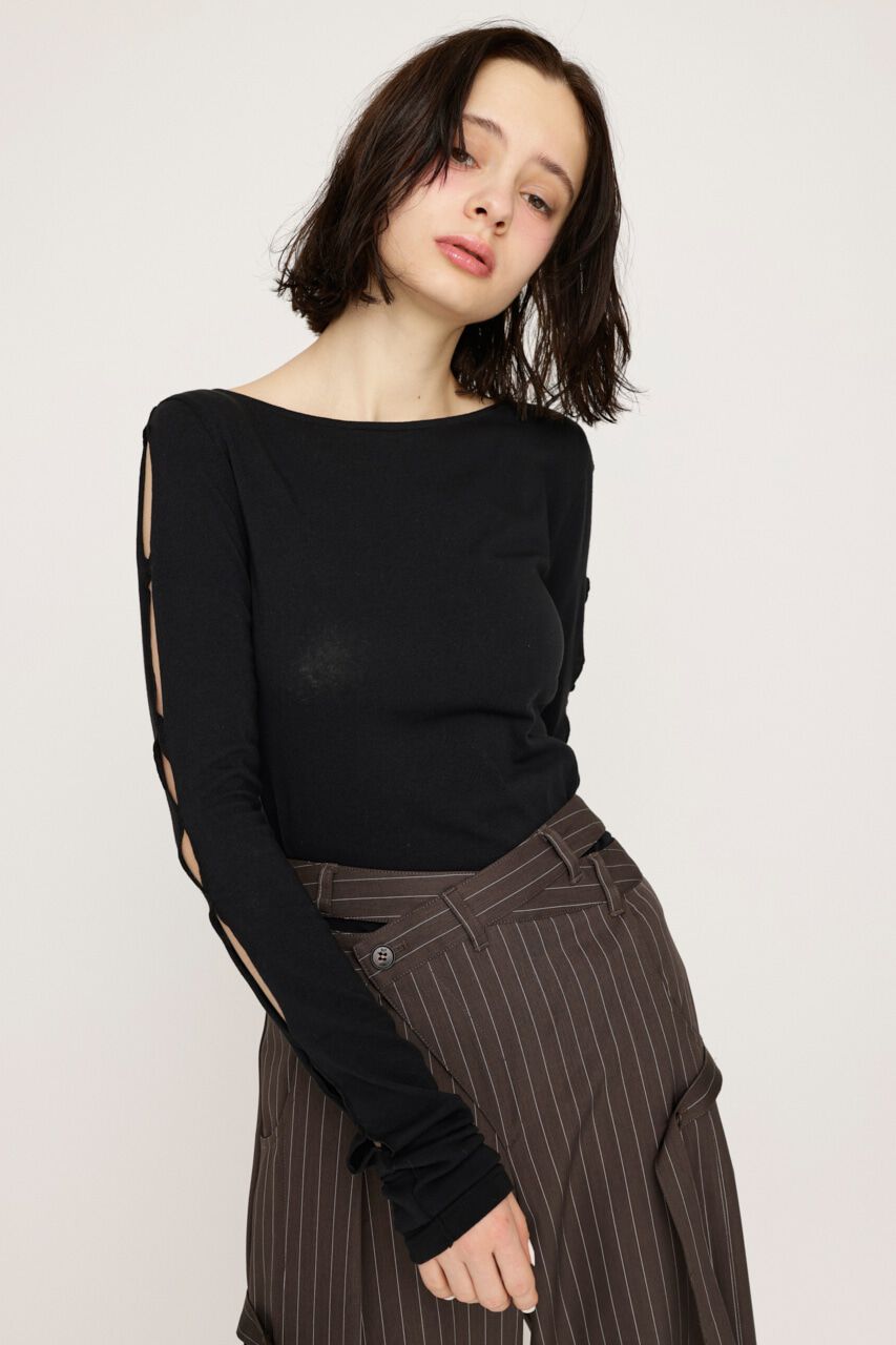SLY「HOLE DESIGN CUT トップス」|Tシャツ・カットソー|