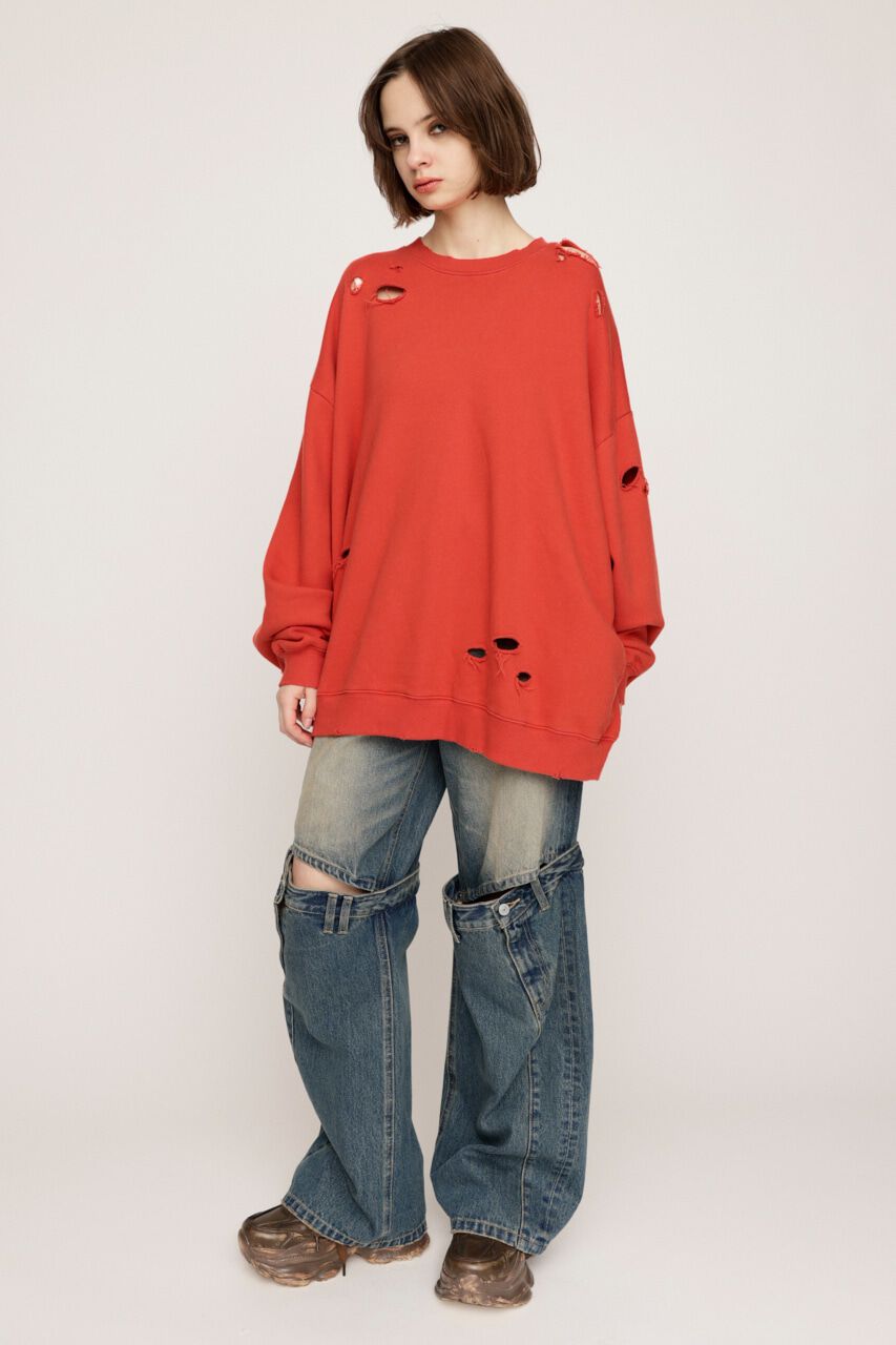 SLY「OVERSIZE DAMAGE スウェット」|Tシャツ・カットソー|