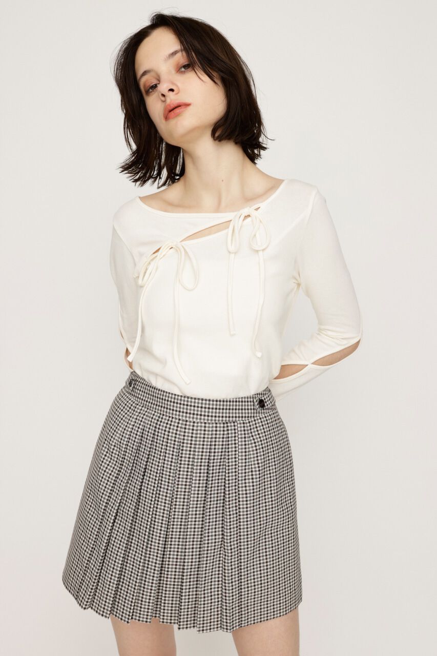 SLY「CUT OUT RIBBON トップス」|Tシャツ・カットソー|