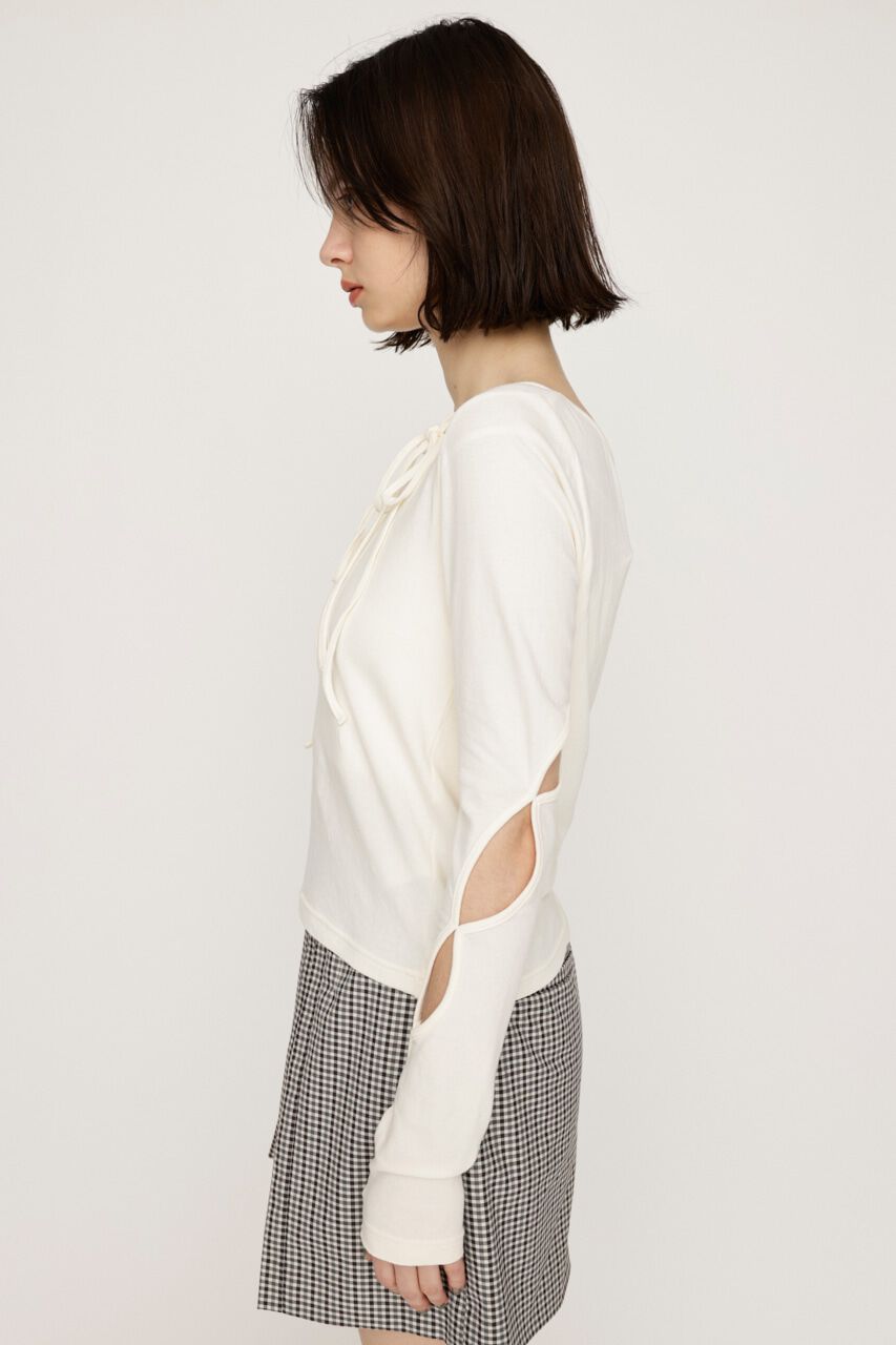 SLY「CUT OUT RIBBON トップス」|Tシャツ・カットソー|