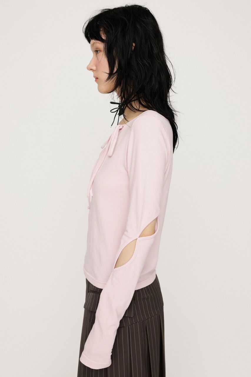 SLY「CUT OUT RIBBON トップス」|Tシャツ・カットソー|