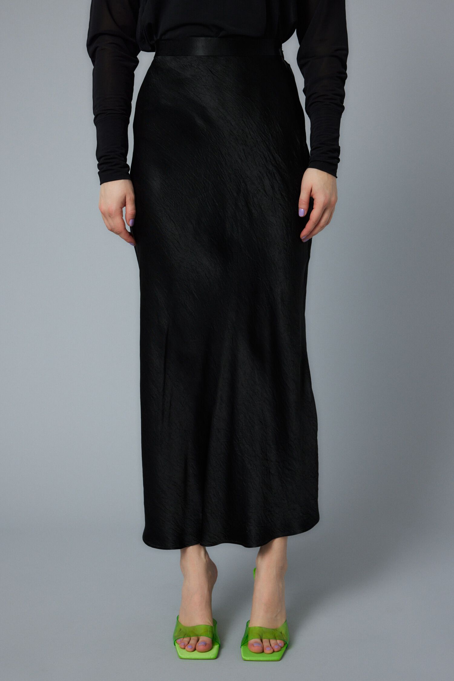 HeRIN.CYE「Satin mermaid skirt」|スカート|BLK