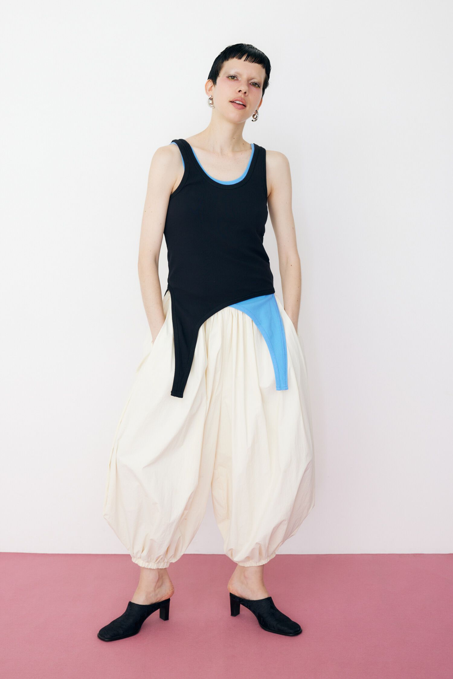 HeRIN.CYE「Sheer asymmetry tank」|タンクトップ|