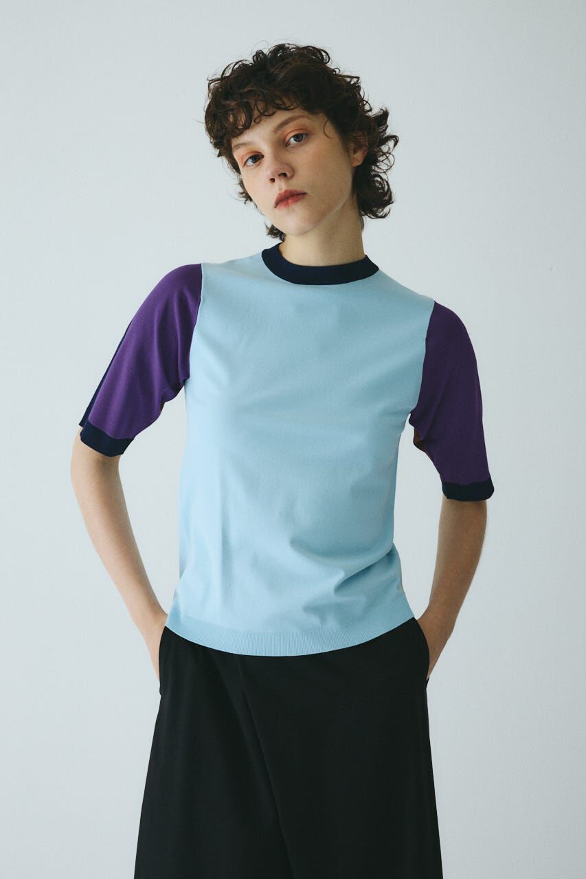 HeRIN.CYE「Color block knit tops」|ニット・セーター|柄BLU5