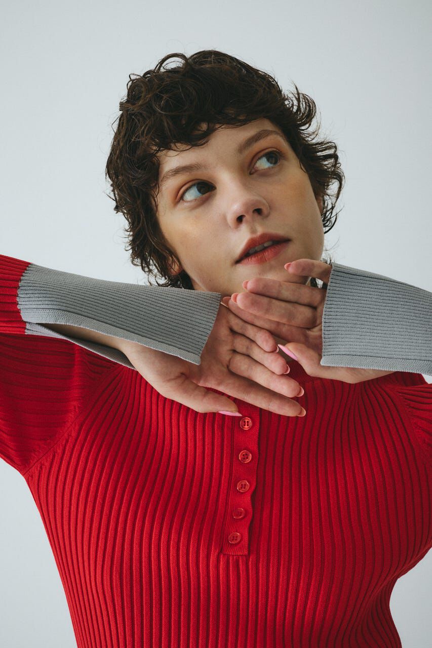 HeRIN.CYE「Henley neck knit tops」|ニット・セーター|