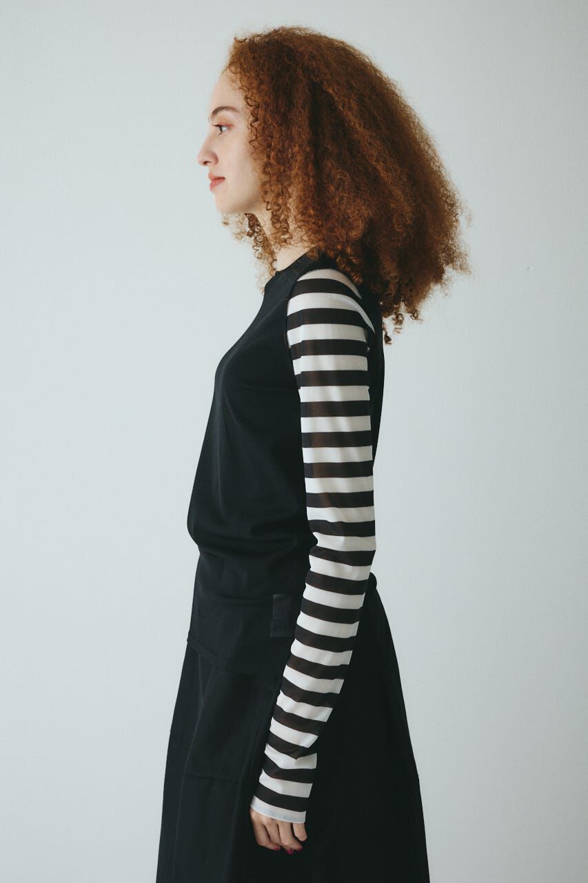 HeRIN.CYE「Border sleeve mesh inner tops」|Tシャツ・カットソー|