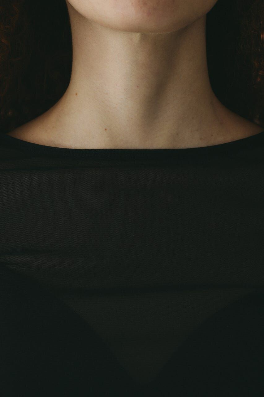 HeRIN.CYE「Border sleeve mesh inner tops」|Tシャツ・カットソー|