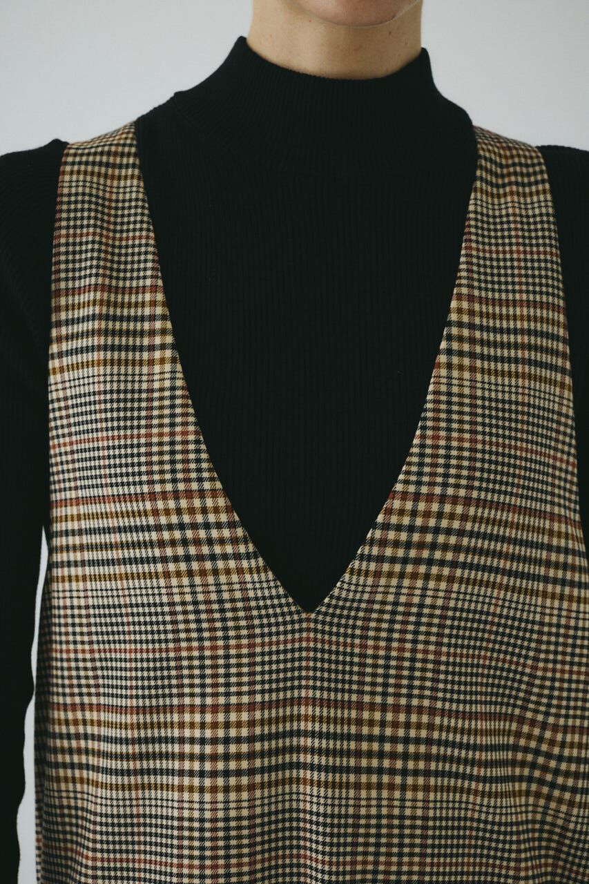 HeRIN.CYE「V design check dress」|ワンピース|