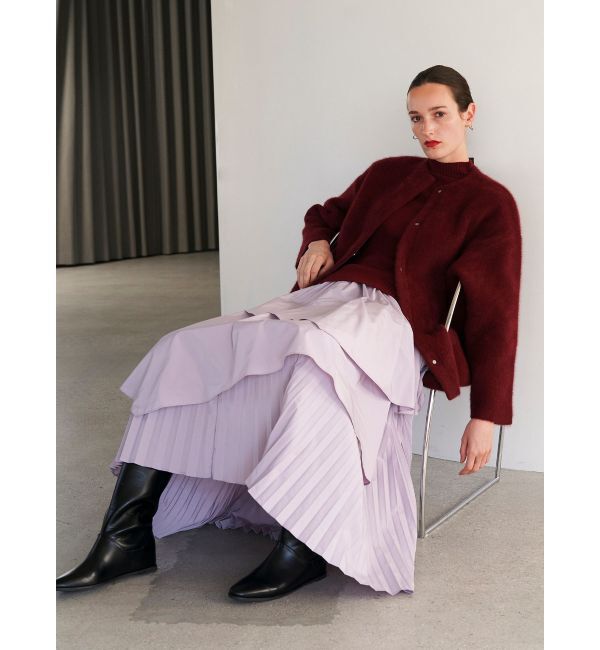 ELENDEEK「ASYMMETRY PLEAT MIX SK」|スカート|