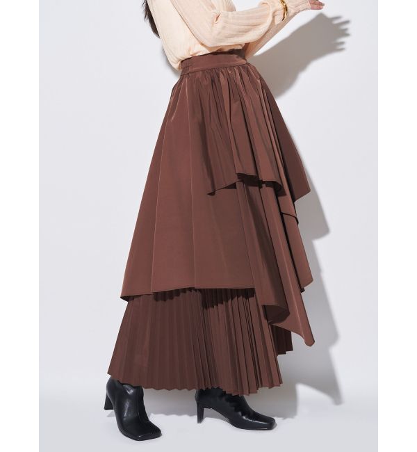ELENDEEK「ASYMMETRY PLEAT MIX SK」|スカート|