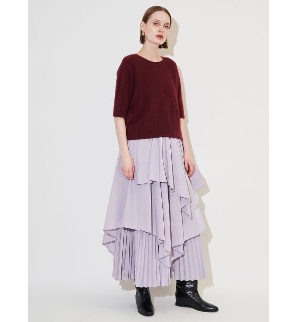 ELENDEEK「ASYMMETRY PLEAT MIX SK」|スカート|