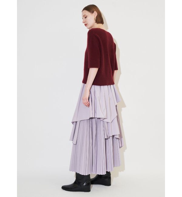 ELENDEEK「ASYMMETRY PLEAT MIX SK」|スカート|