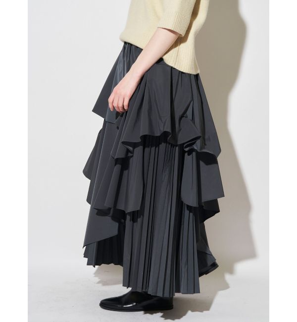 ELENDEEK「ASYMMETRY PLEAT MIX SK」|スカート|