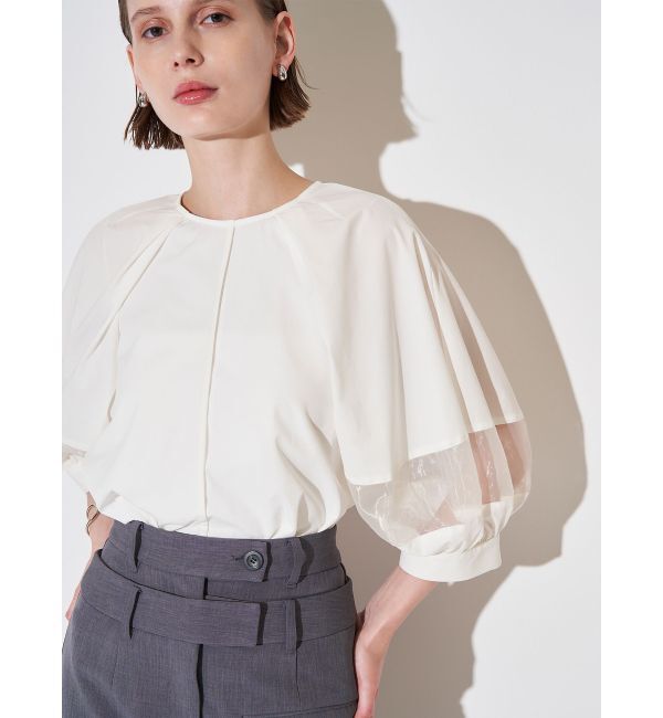 ELENDEEK「ORGANZA MIX SLEEVE BL」|シャツ・ブラウス|