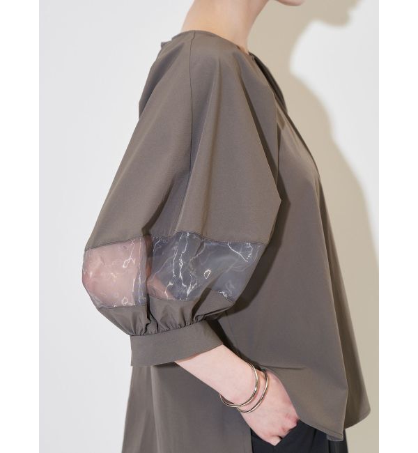 ELENDEEK「ORGANZA MIX SLEEVE BL」|シャツ・ブラウス|