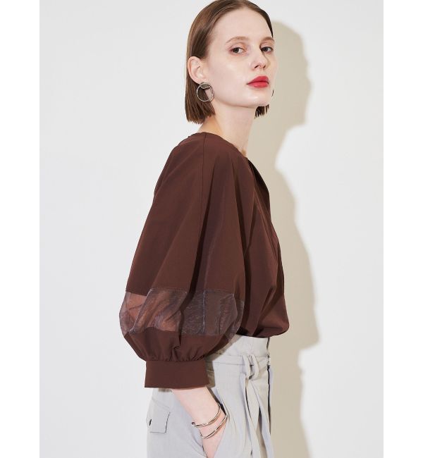 ELENDEEK「ORGANZA MIX SLEEVE BL」|シャツ・ブラウス|