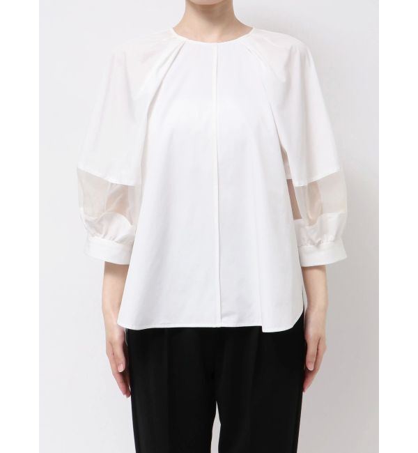 ELENDEEK「ORGANZA MIX SLEEVE BL」|シャツ・ブラウス|