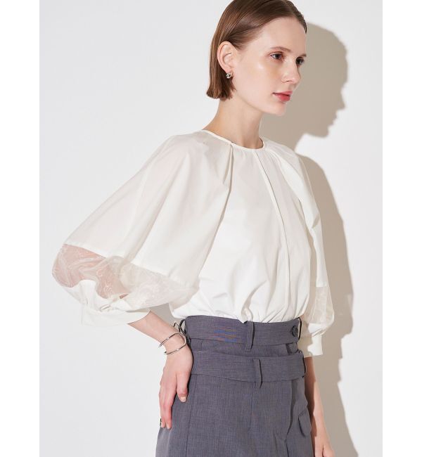 ELENDEEK「ORGANZA MIX SLEEVE BL」|シャツ・ブラウス|