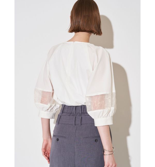 ELENDEEK「ORGANZA MIX SLEEVE BL」|シャツ・ブラウス|