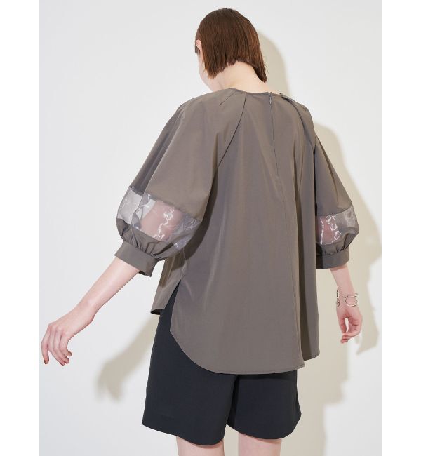 ELENDEEK「ORGANZA MIX SLEEVE BL」|シャツ・ブラウス|