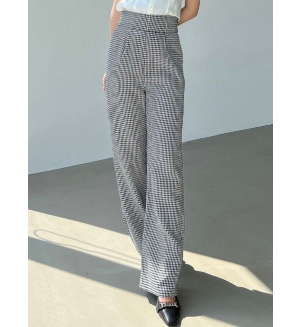 RESEXXY「ギンガムチェックストレートパンツ」|その他|ブラック