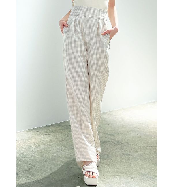 RESEXXY「ギンガムチェックストレートパンツ」|その他|イエロー