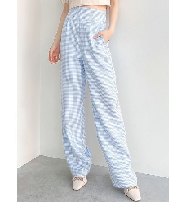 RESEXXY「ギンガムチェックストレートパンツ」|その他|ブルー