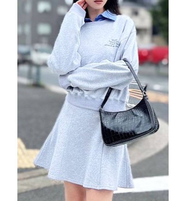 RESEXXY「スウェットミニフレアスカート【セットアップ着用可能】」|スカート|グレー